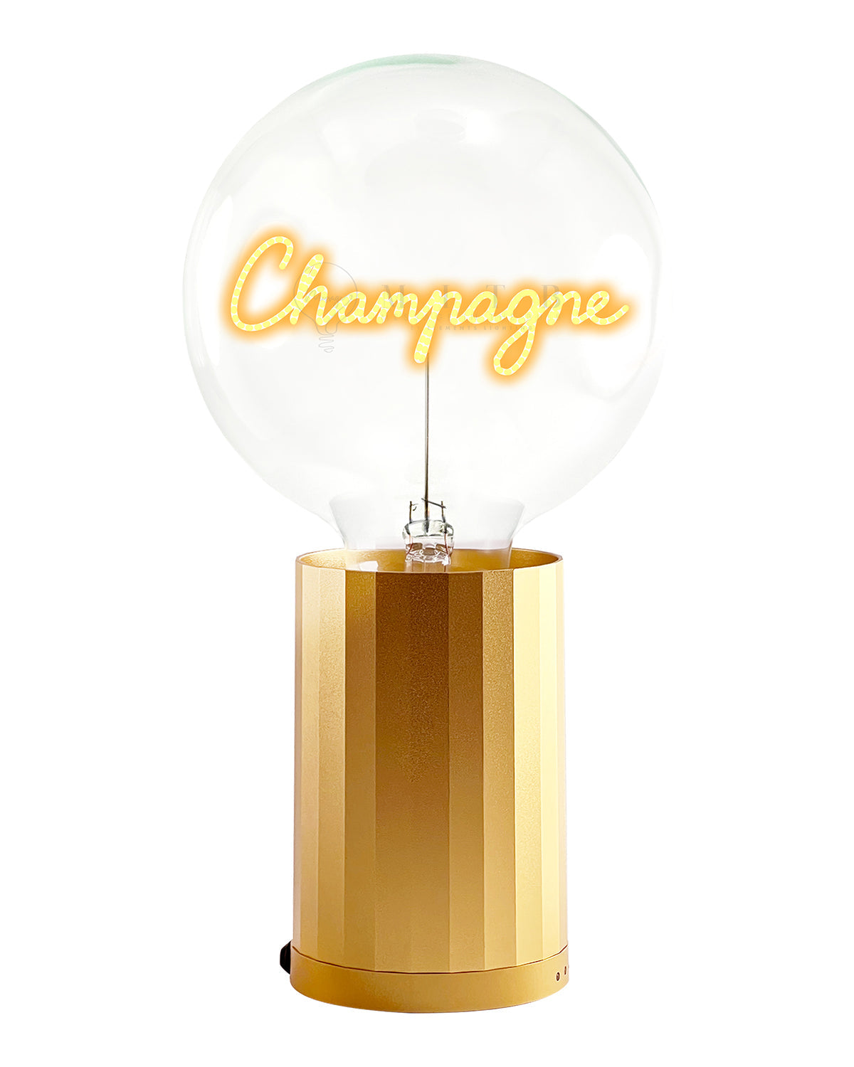 Mitb Bulb Champagne Amber  With Base Table Lamp Portable