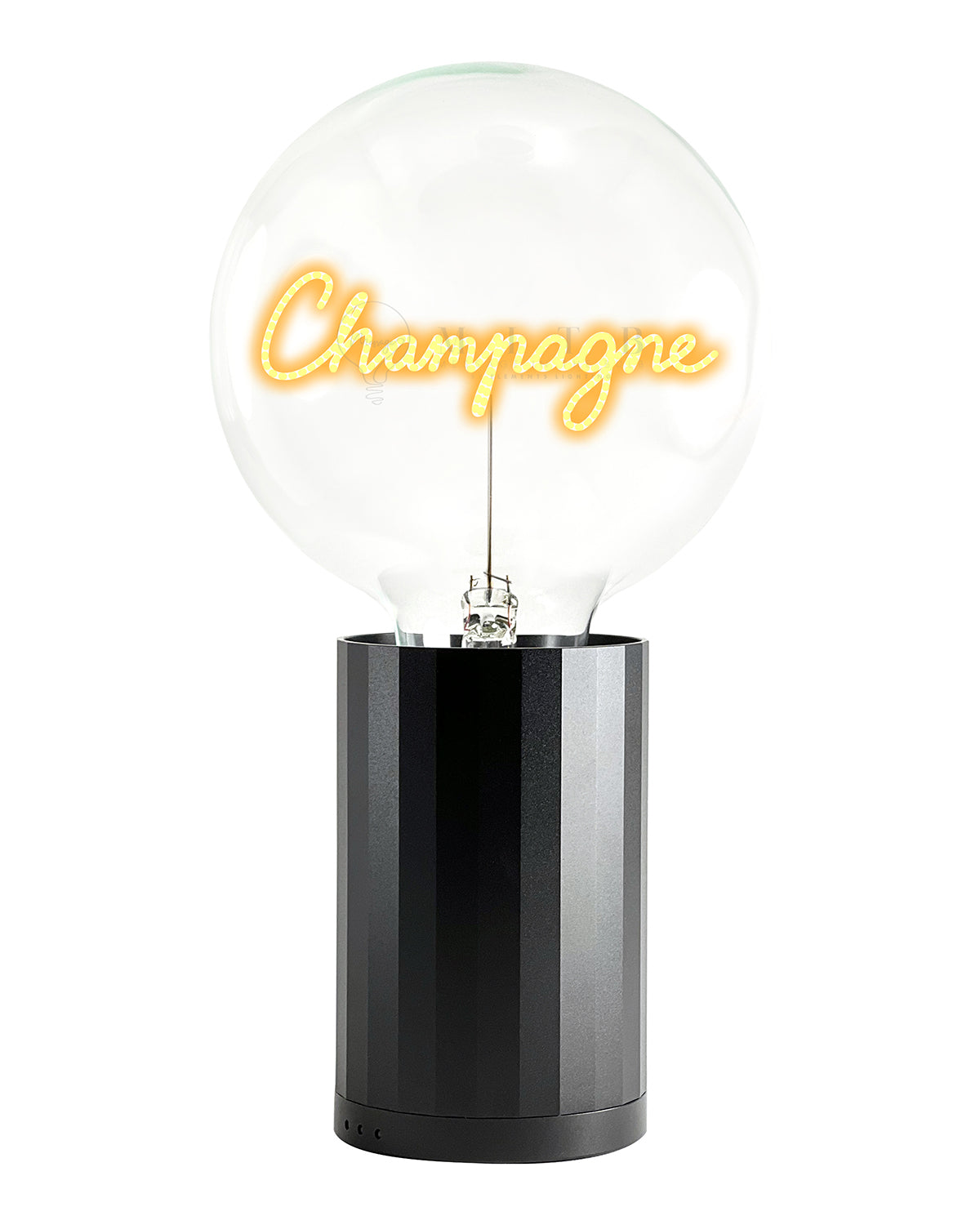 Mitb Bulb Champagne Amber  With Base Table Lamp Portable