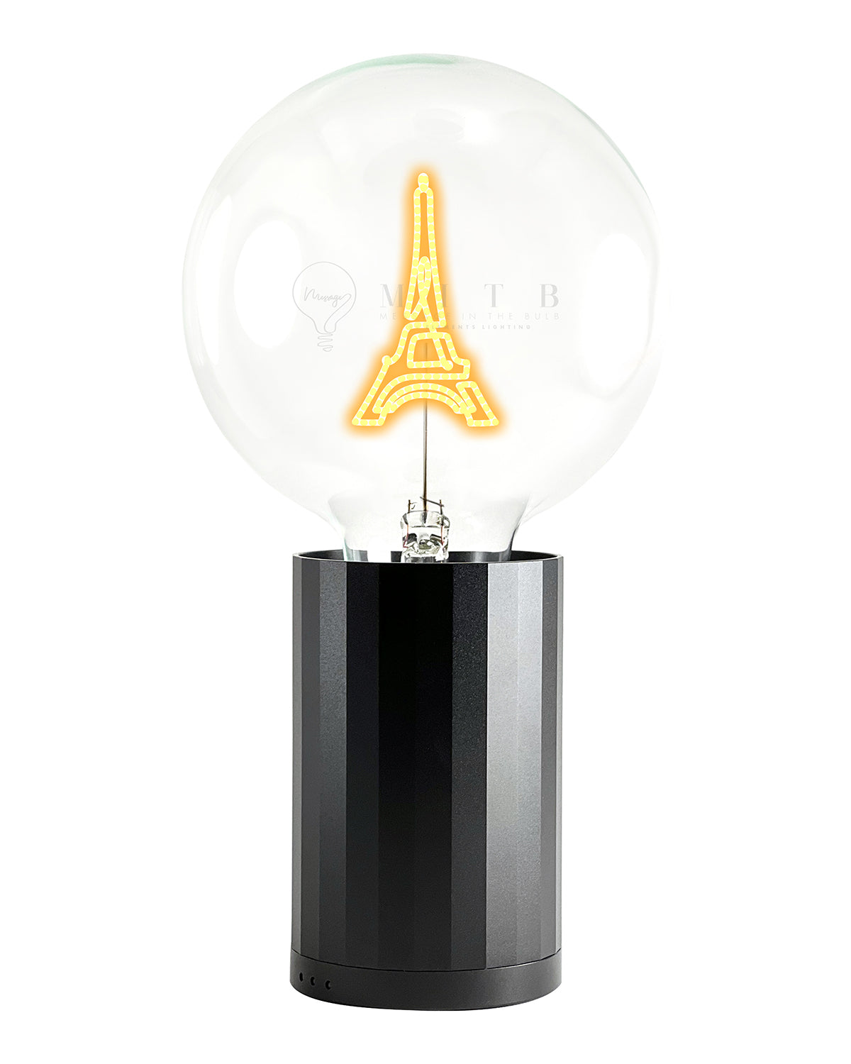 Mitb Bulb Eiffel Tower Amber With Base Table Lamp Portable