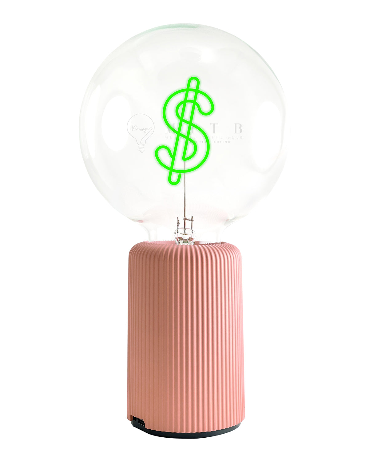 Mitb Bulb Dollar Green With Base Table Lamp Portable Pop Nomad