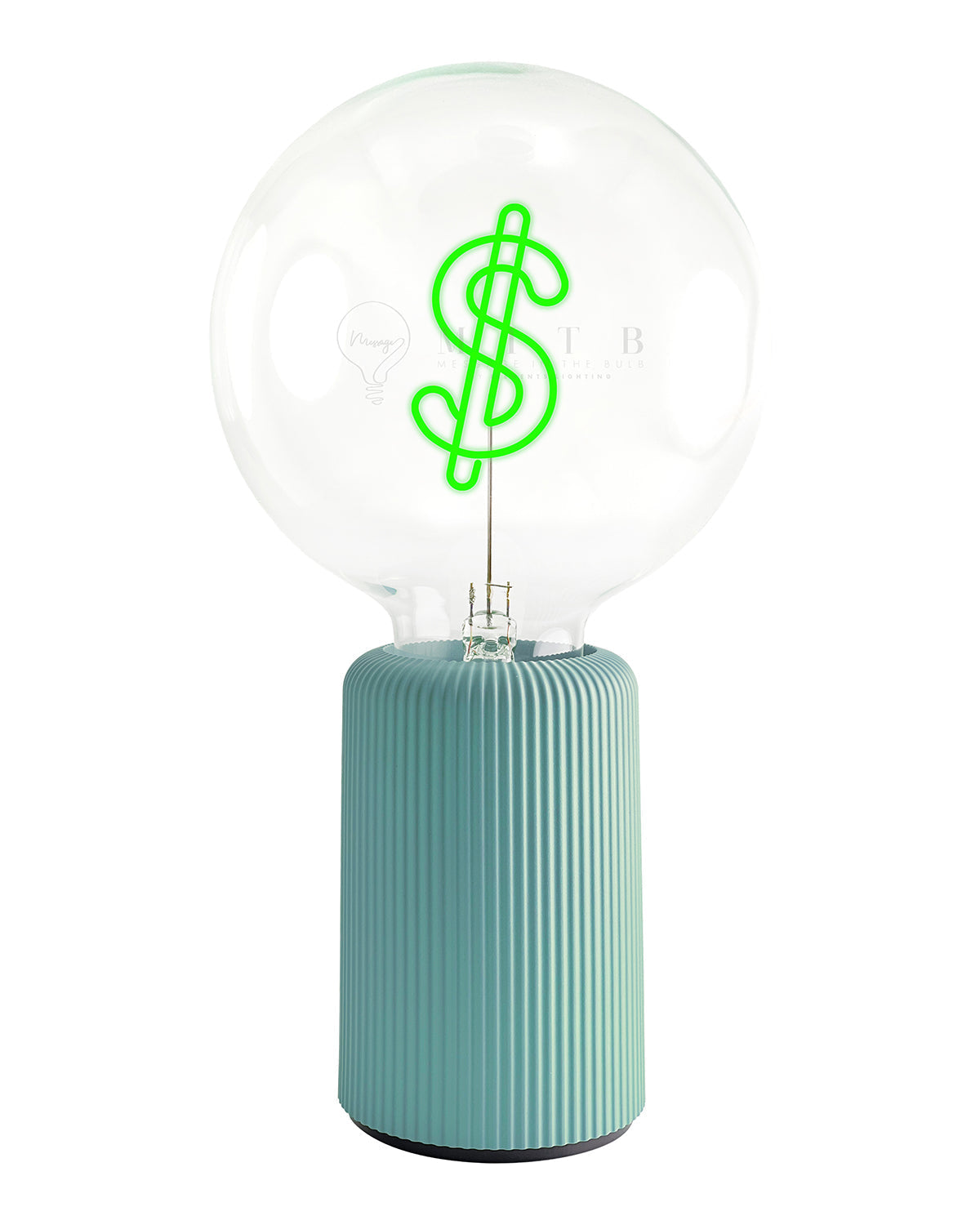 Mitb Bulb Dollar Green With Base Table Lamp Portable Pop Nomad