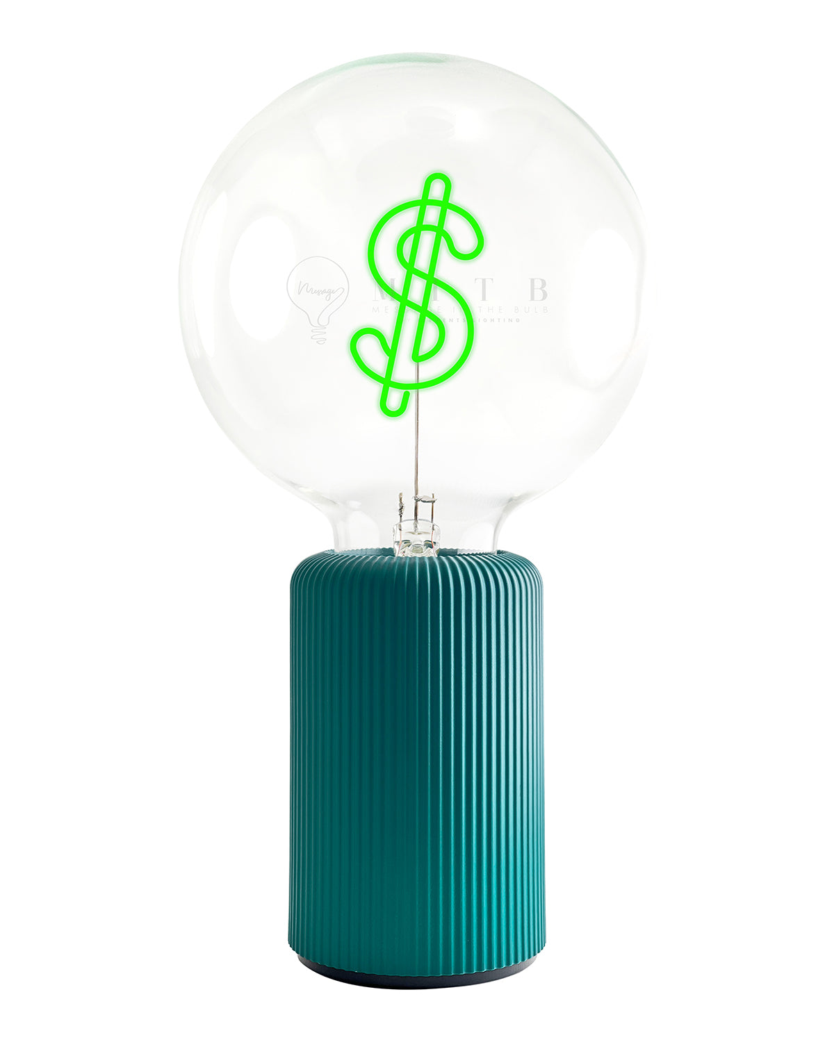 Mitb Bulb Dollar Green With Base Table Lamp Portable Pop Nomad