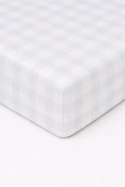 Light Blue Checkered Crib Sheet