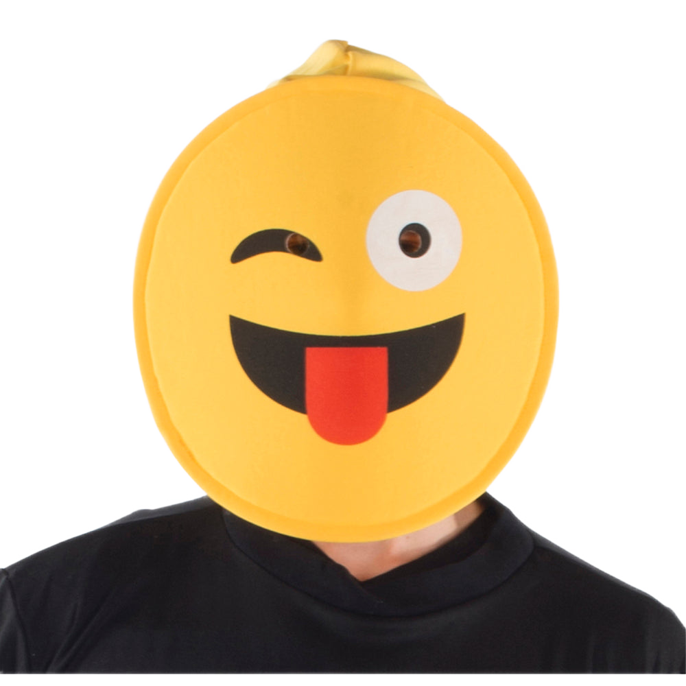 Face With Tongue Emoji Mask - Adults