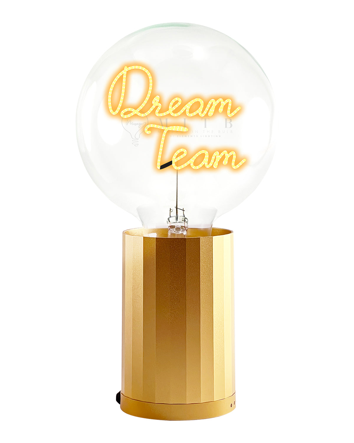 Mitb Bulb Dream Team Amber  With Base Table Lamp Portable