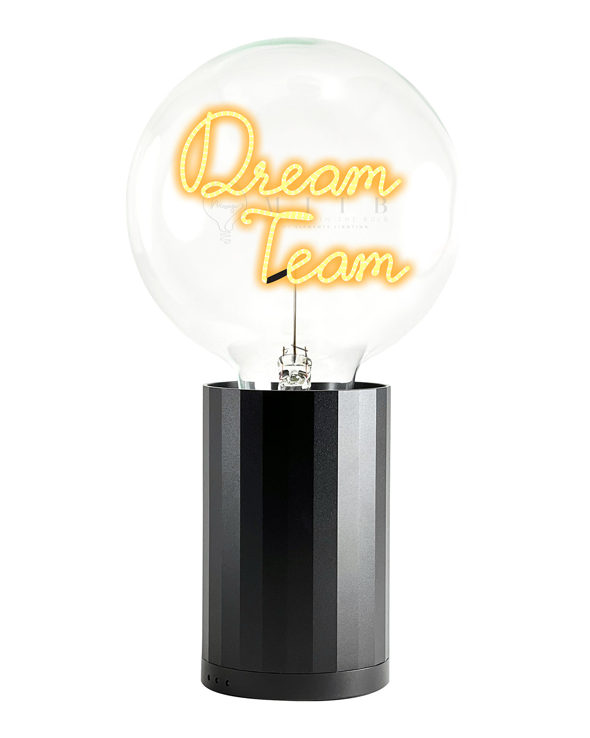 Mitb Bulb Dream Team Amber  With Base Table Lamp Portable