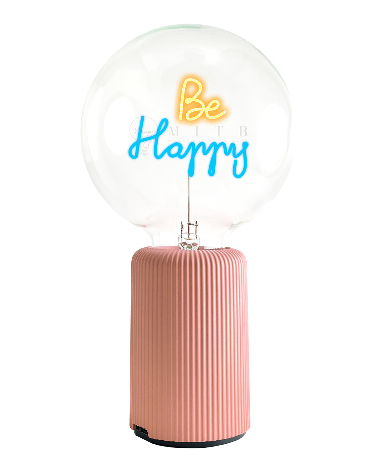 Mitb Bulb Be Happy Amber/ Blue With Base Table Lamp Portable Pop Nomad