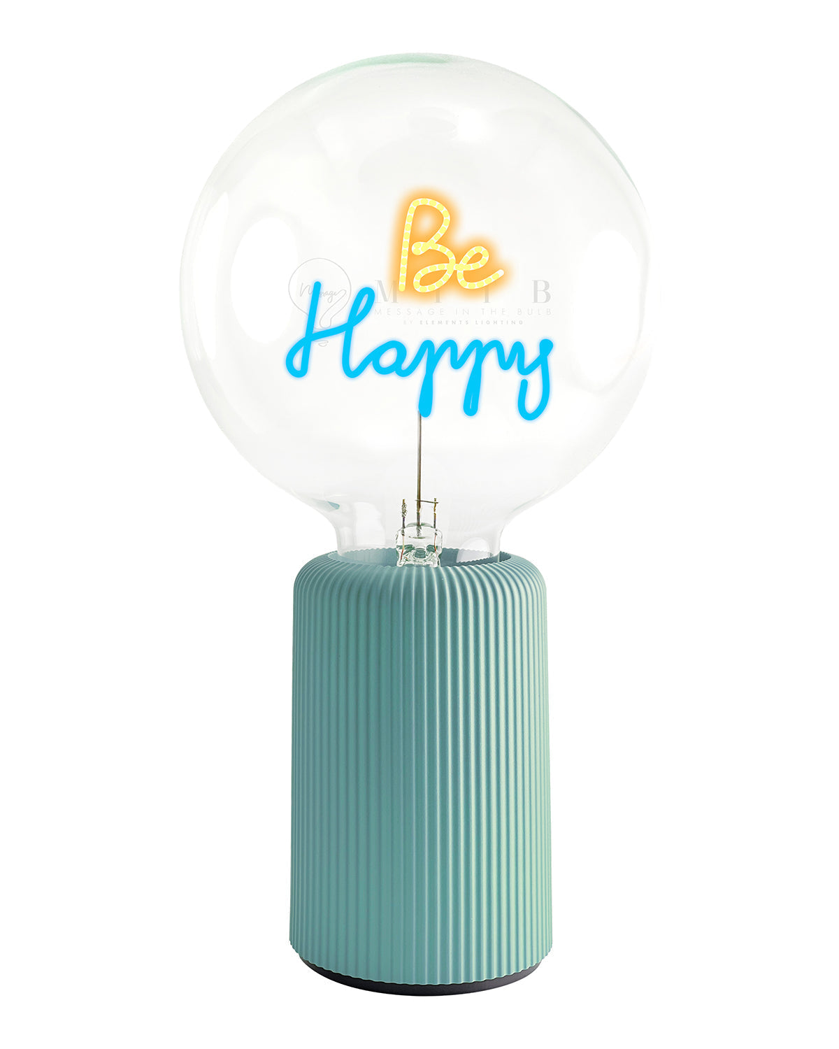 Mitb Bulb Be Happy Amber/ Blue With Base Table Lamp Portable Pop Nomad