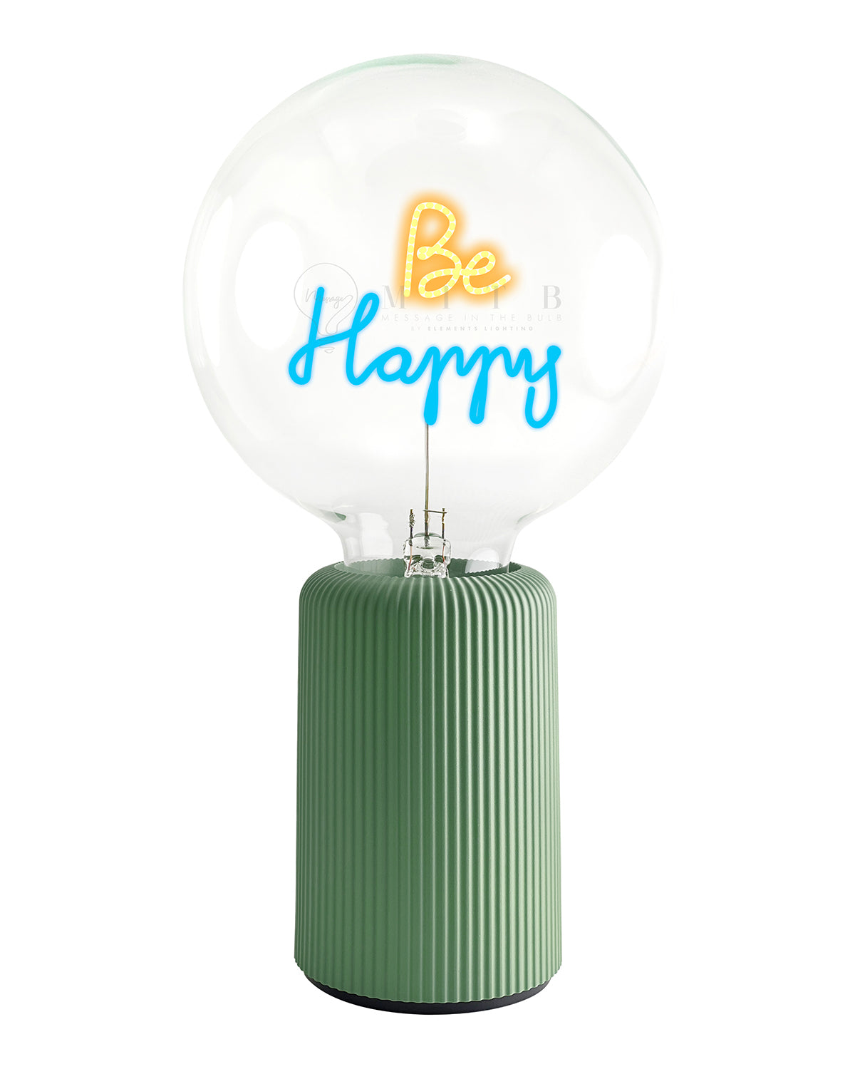 Mitb Bulb Be Happy Amber/ Blue With Base Table Lamp Portable Pop Nomad