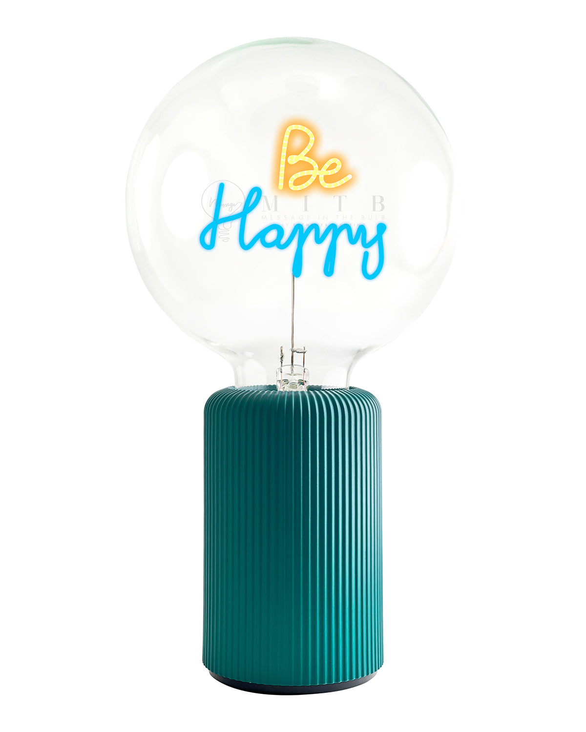 Mitb Bulb Be Happy Amber/ Blue With Base Table Lamp Portable Pop Nomad