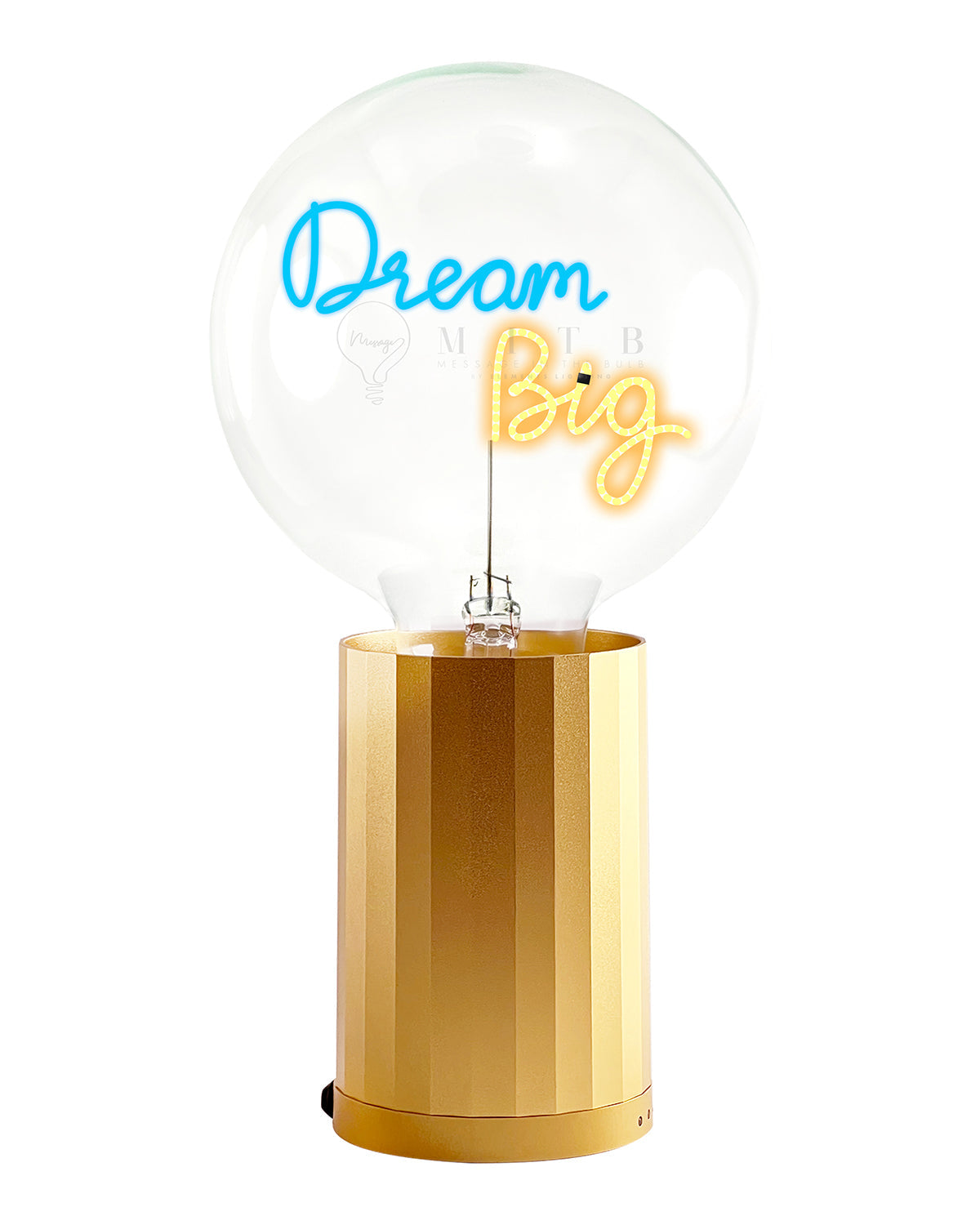 Mitb Bulb Dream Big Blue/ Amber With Base Table Lamp Portable