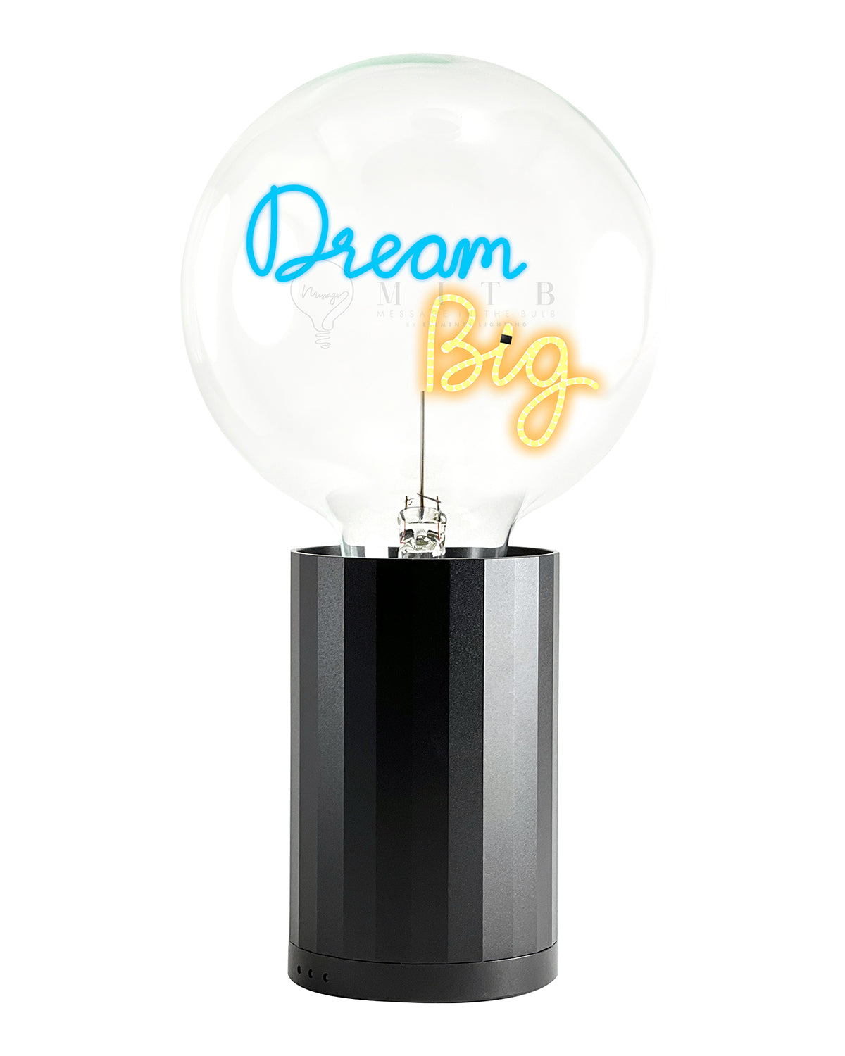Mitb Bulb Dream Big Blue/ Amber With Base Table Lamp Portable