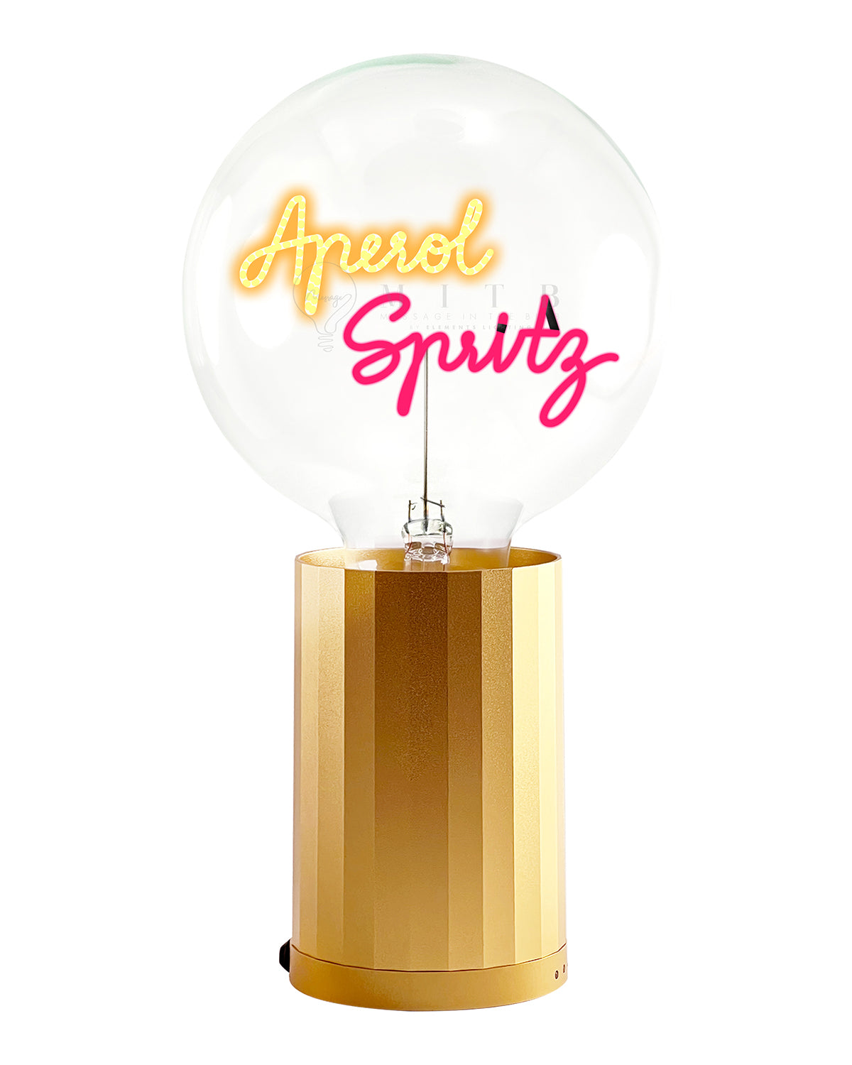 Mitb Bulb Aperol Spritz Amber/ Red With Base Table Lamp Portable