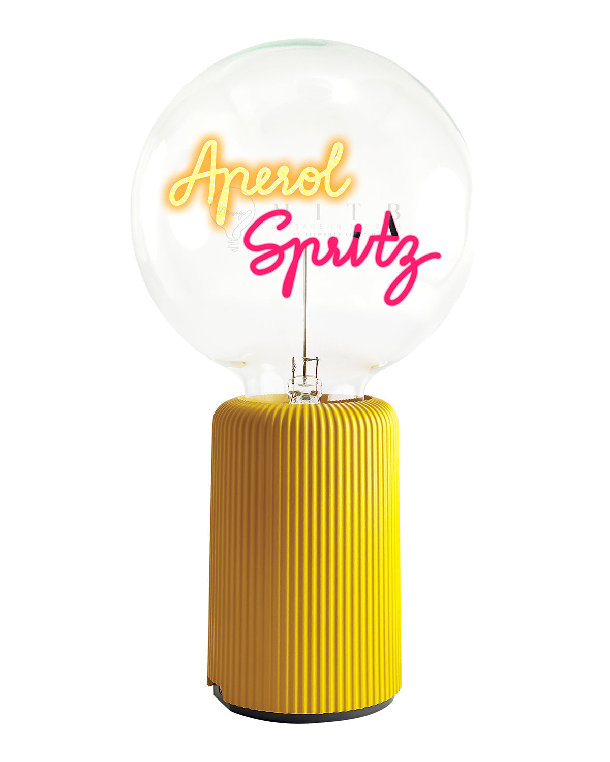Mitb Bulb Aperol Spritz Amber/ Red With Base Table Lamp Portable Pop Nomad