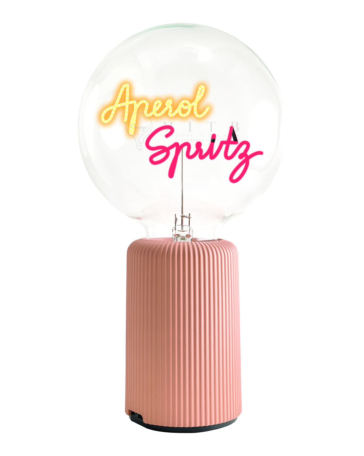 Mitb Bulb Aperol Spritz Amber/ Red With Base Table Lamp Portable Pop Nomad