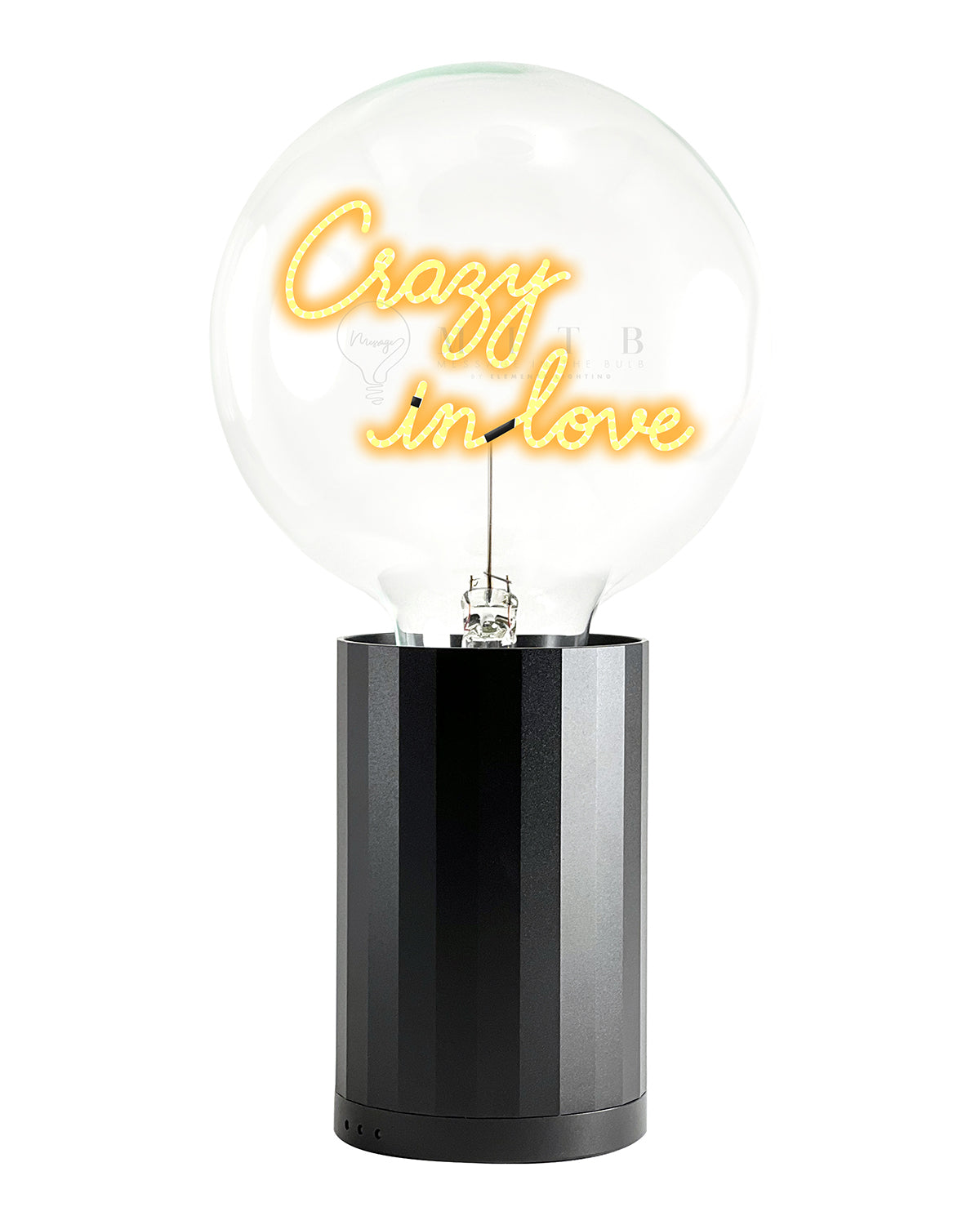 Mitb Bulb Crazy In Love Amber With Base Table Lamp Portable