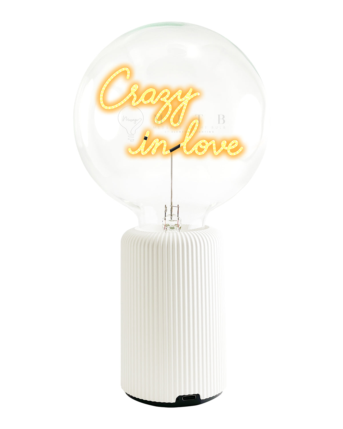 Mitb Bulb Crazy In Love Amber With Base Table Lamp Portable Pop Nomad