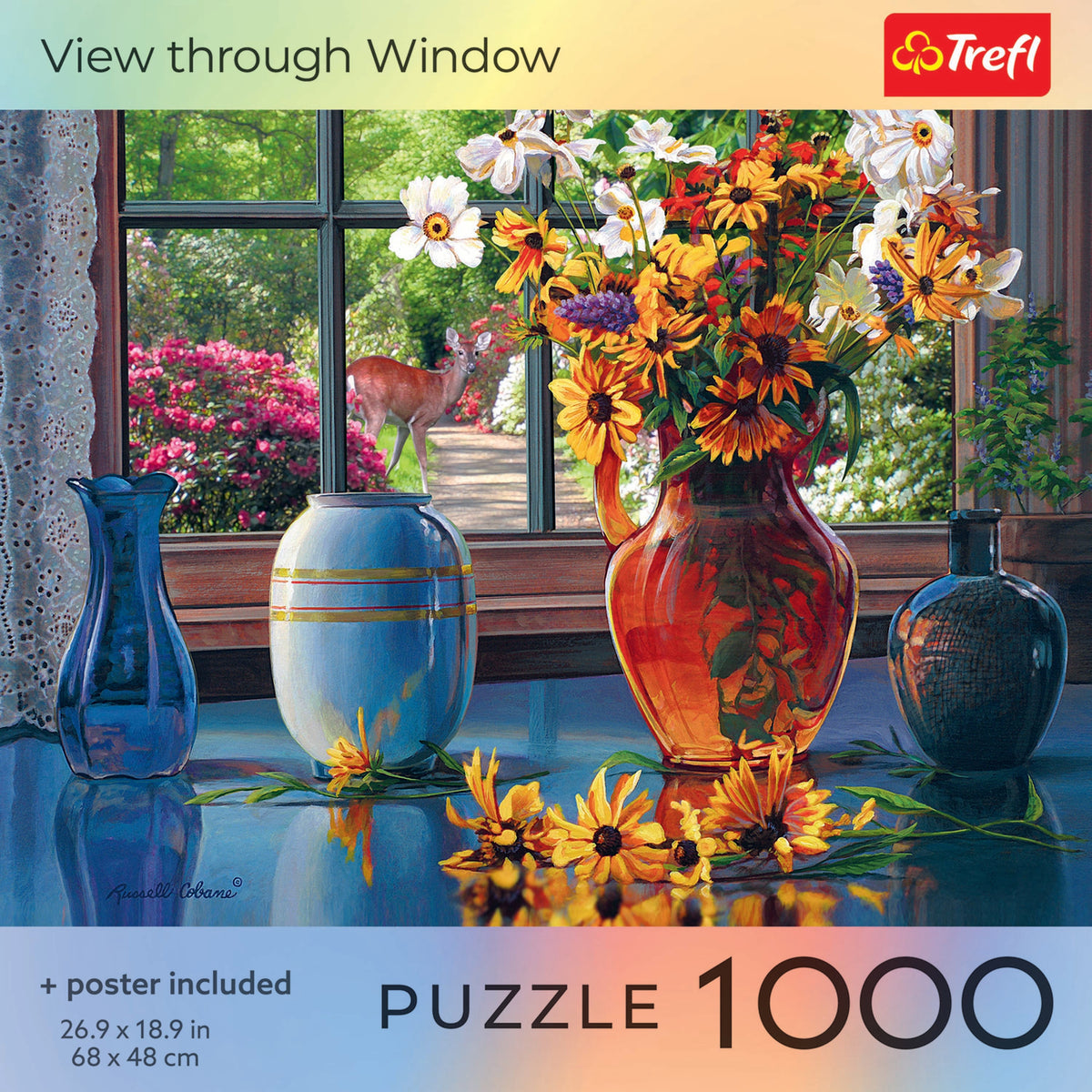 Red View Through Window 1000 Piece Puzzle