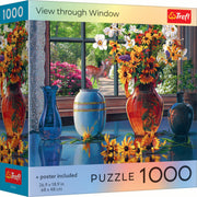 Red View Through Window 1000 Piece Puzzle