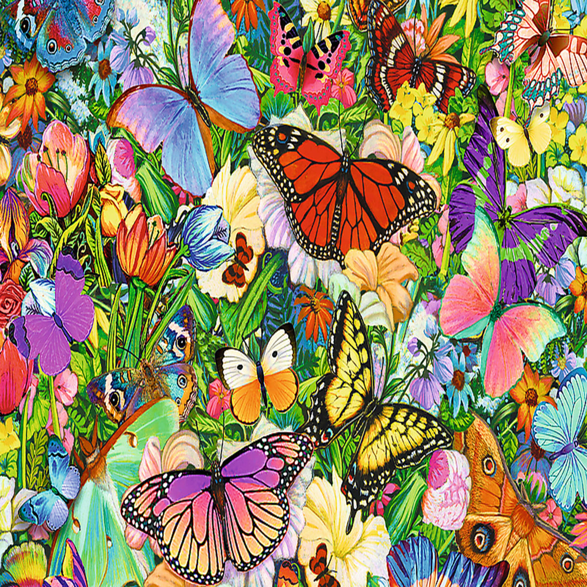 Red Butterfly Garden 1000 Piece Puzzle
