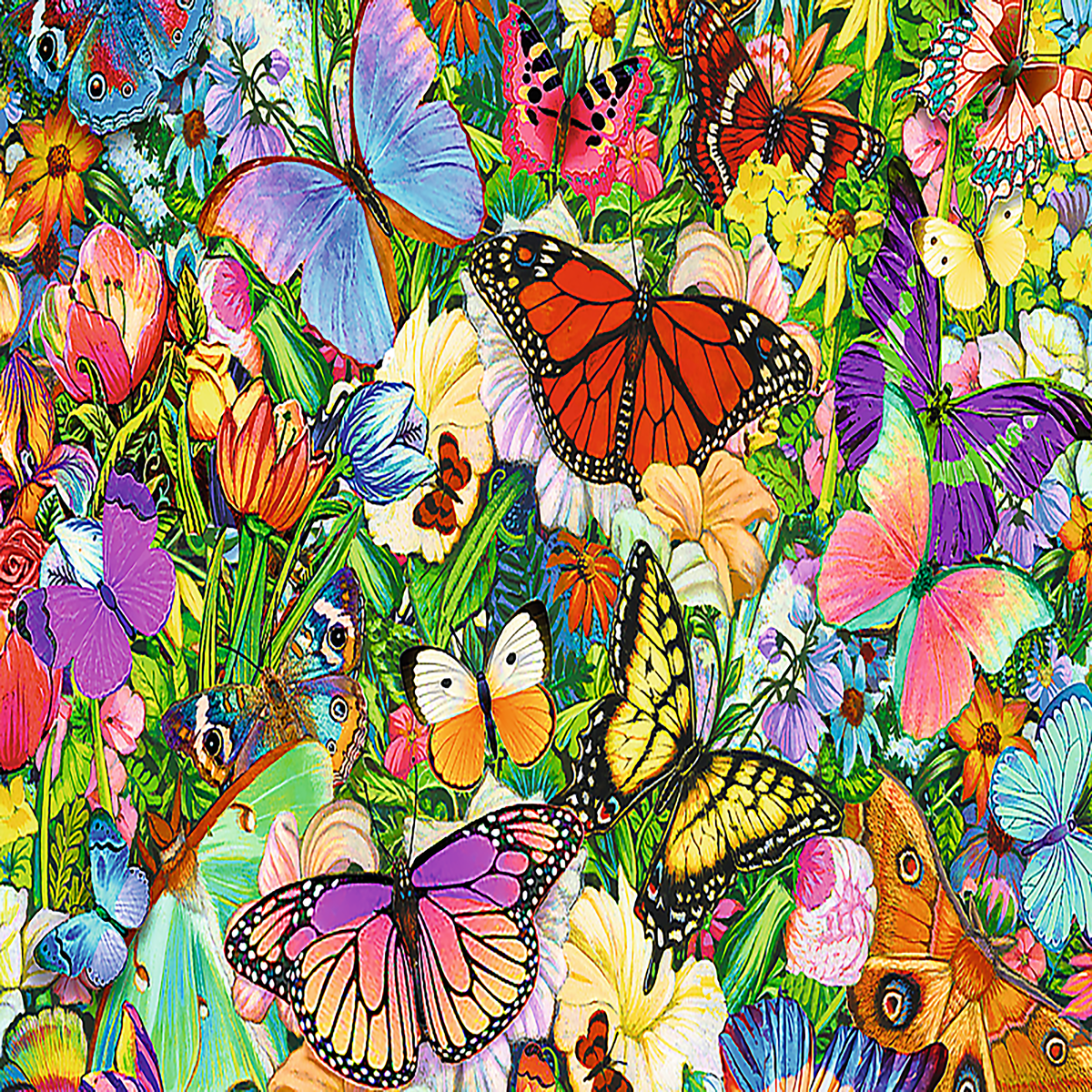 Red Butterfly Garden 1000 Piece Puzzle