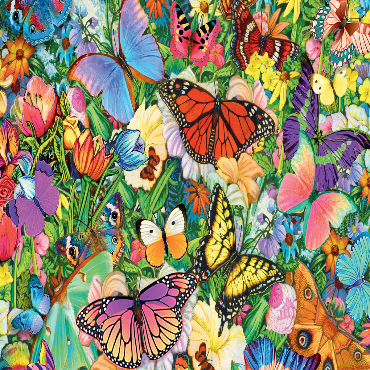 Red Butterfly Garden 1000 Piece Puzzle