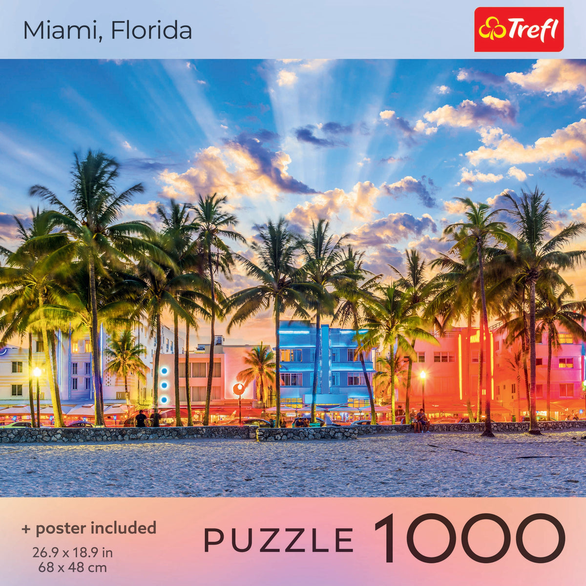 Red Miami, Florida 1000 Piece Puzzle