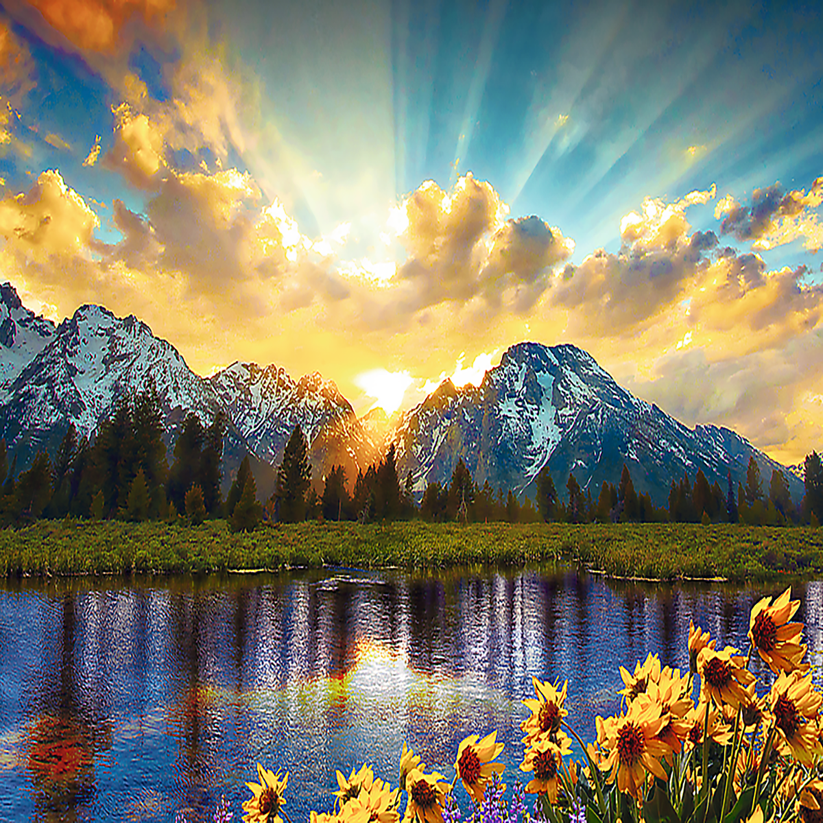 Red Grand Tetons 1000 Piece Puzzle