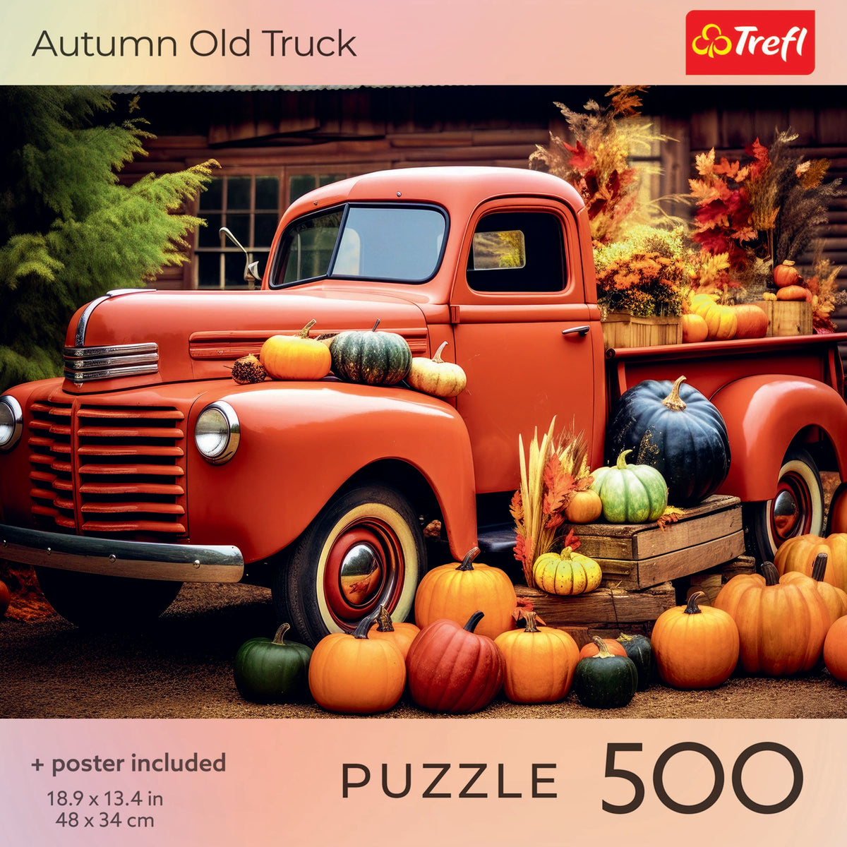 Red Autumn Old Truck 500 Piece Puzzle