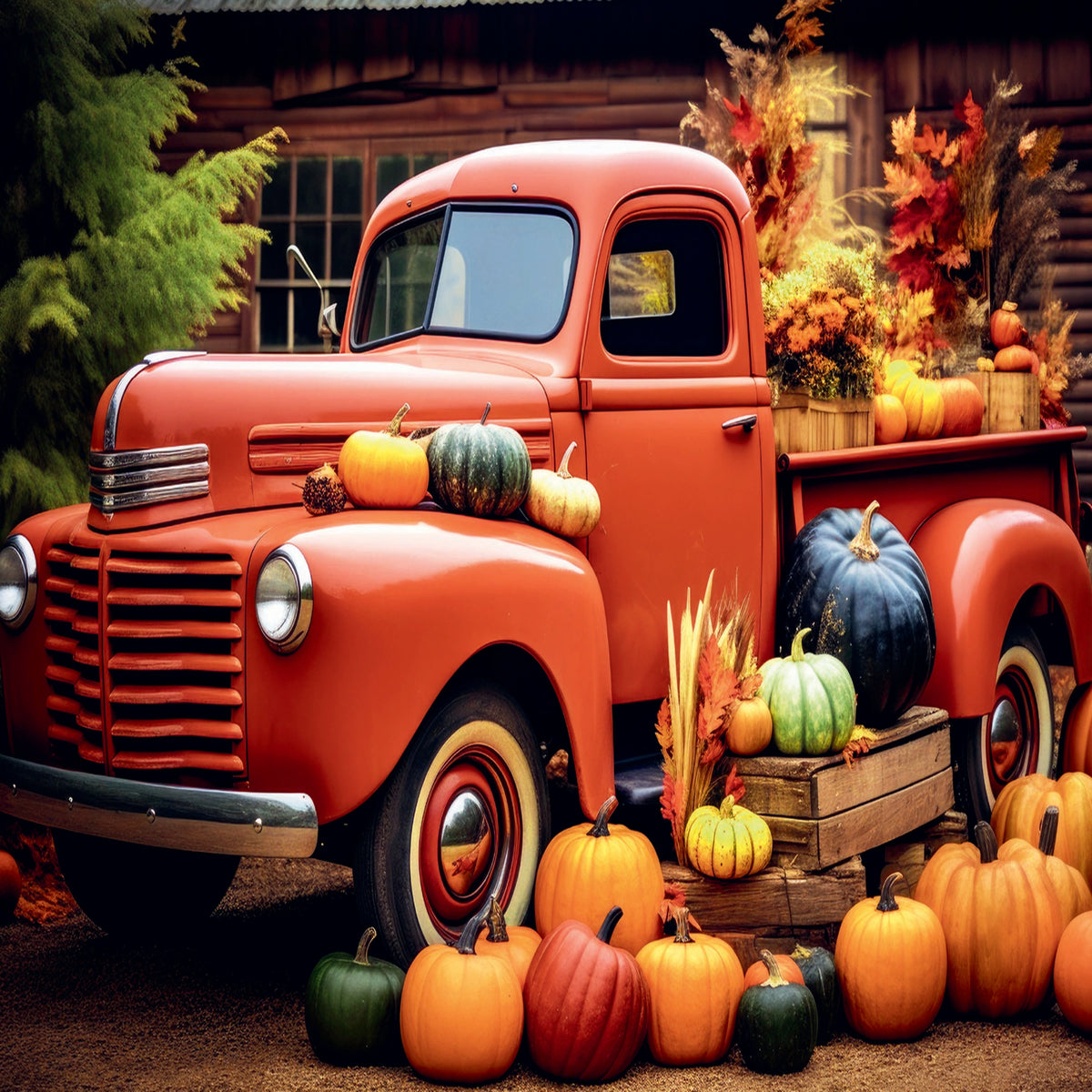 Red Autumn Old Truck 500 Piece Puzzle