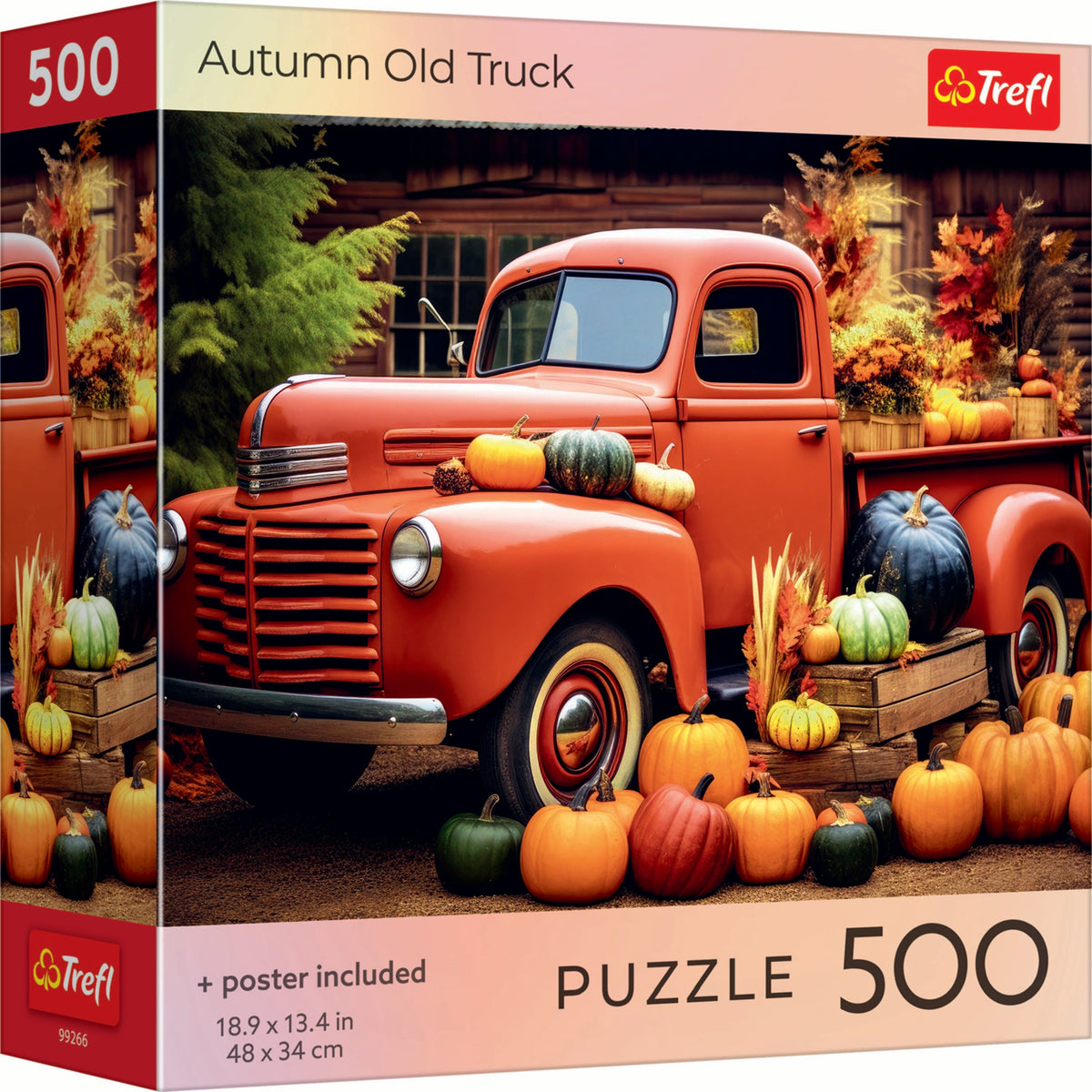 Red Autumn Old Truck 500 Piece Puzzle