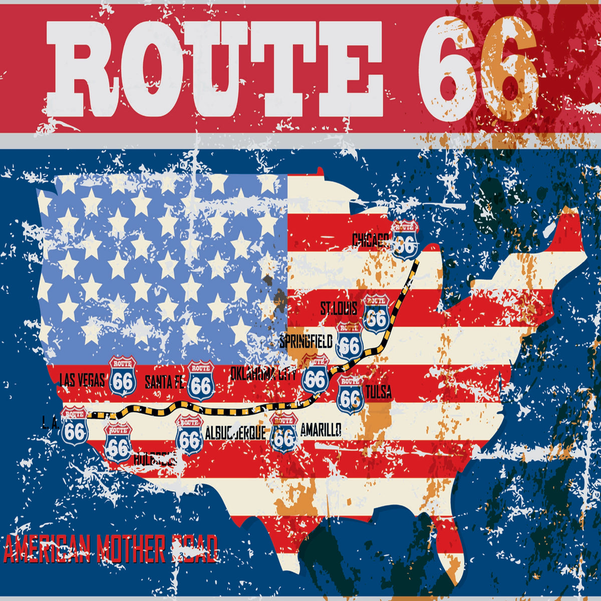 Red Route 66 Map 500 Piece Puzzle