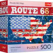 Red Route 66 Map 500 Piece Puzzle