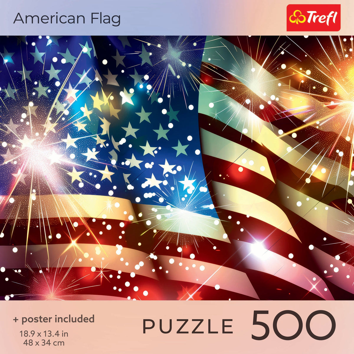 Red American Flag 500 Piece Puzzle