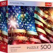 Red American Flag 500 Piece Puzzle