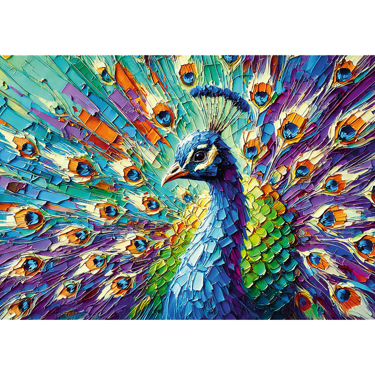 Premium Plus Colorful Peacock 1000 Piece Puzzle