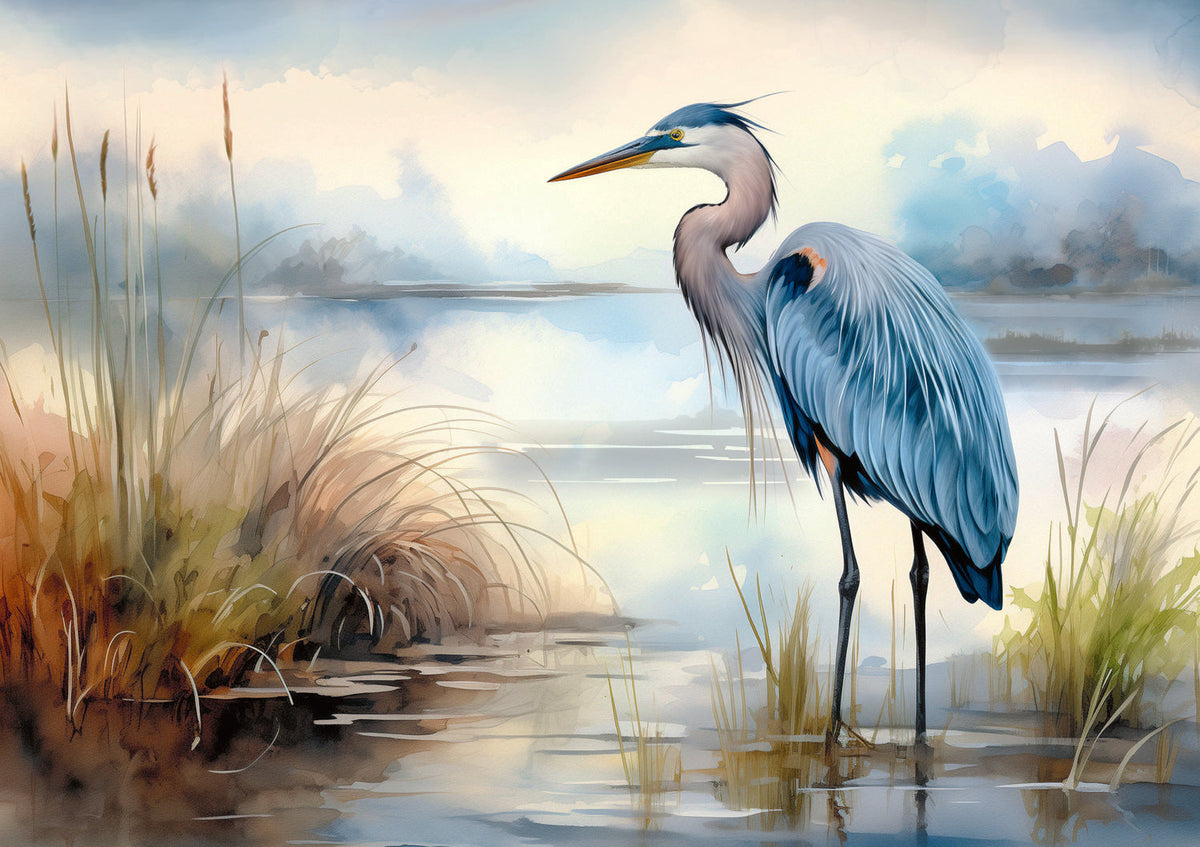 Premium Plus Blue Heron In The Wild 1000 Piece Puzzle