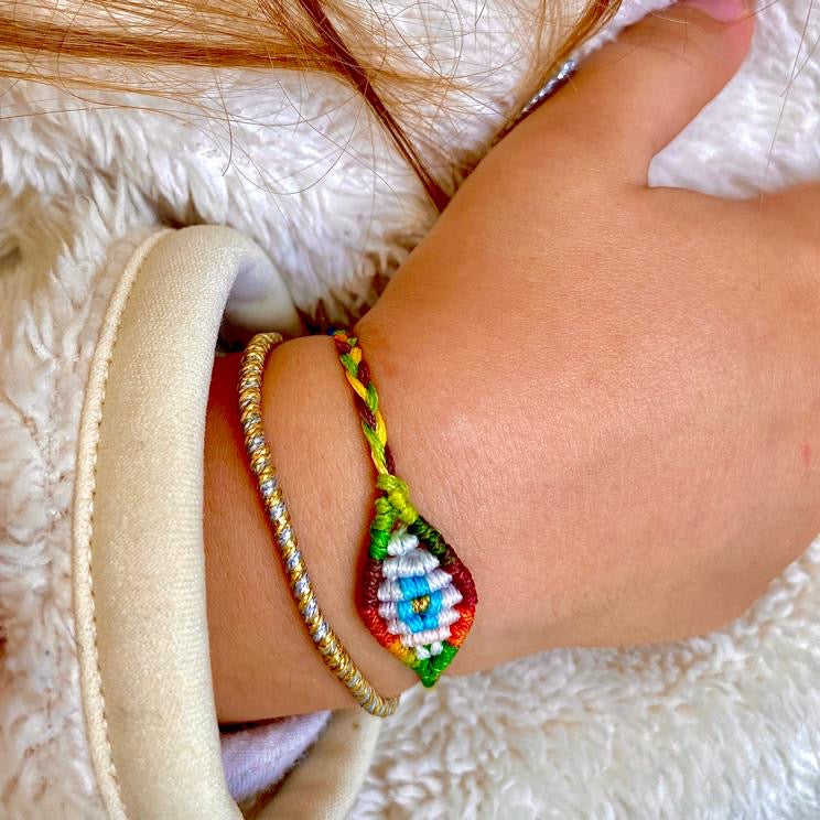 Kids Small Evil Eye Rainbow Bracelet