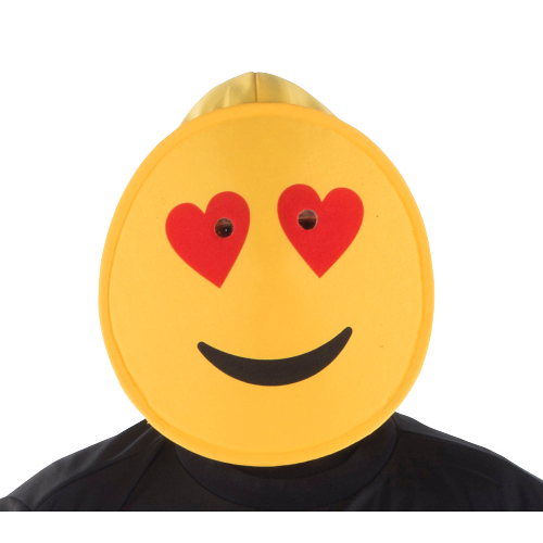 Smiling Hearts Emoji Mask - Adults