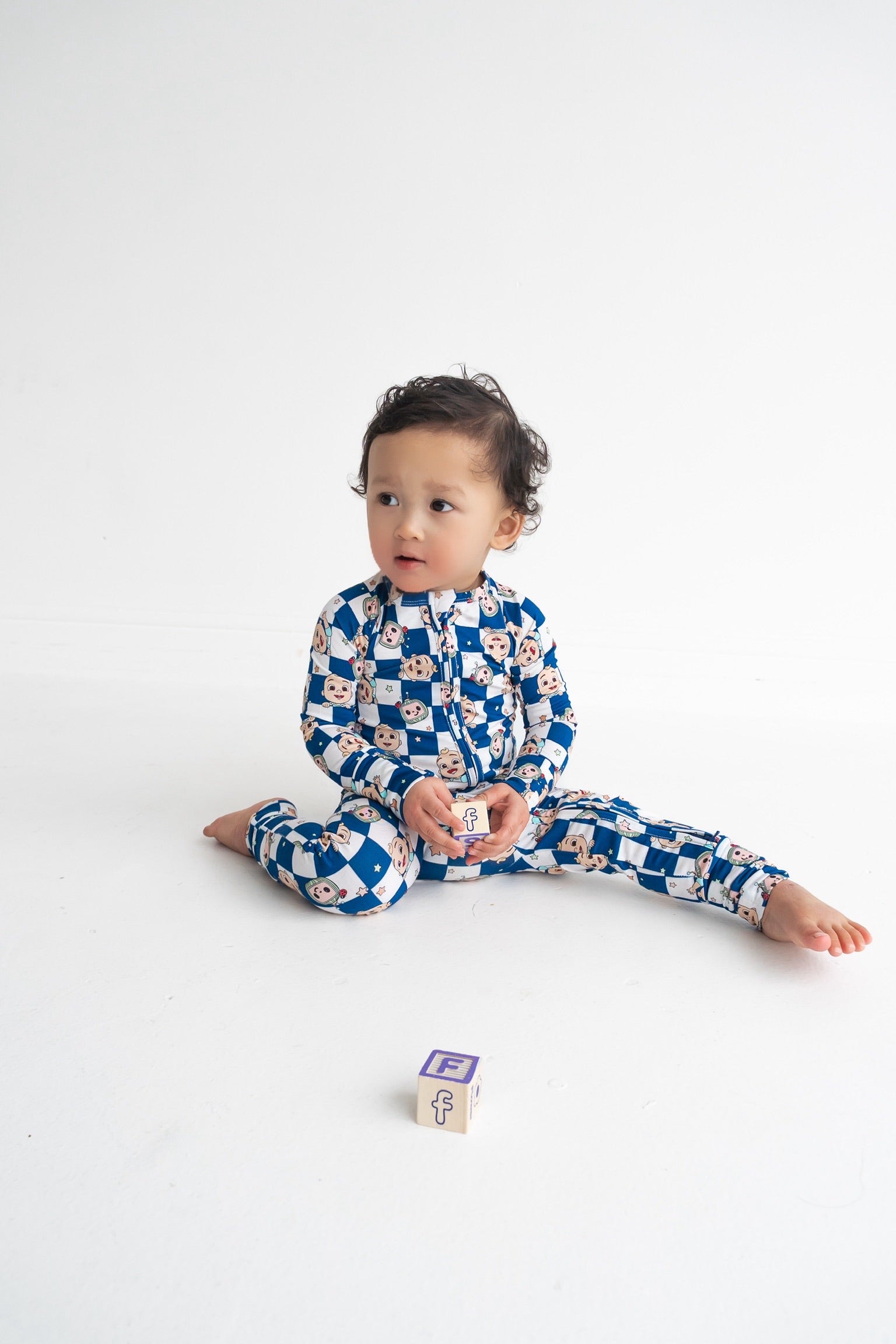 Dream Big Little Co X Cocomelon Jj Starry Night Checkers Dream Romper