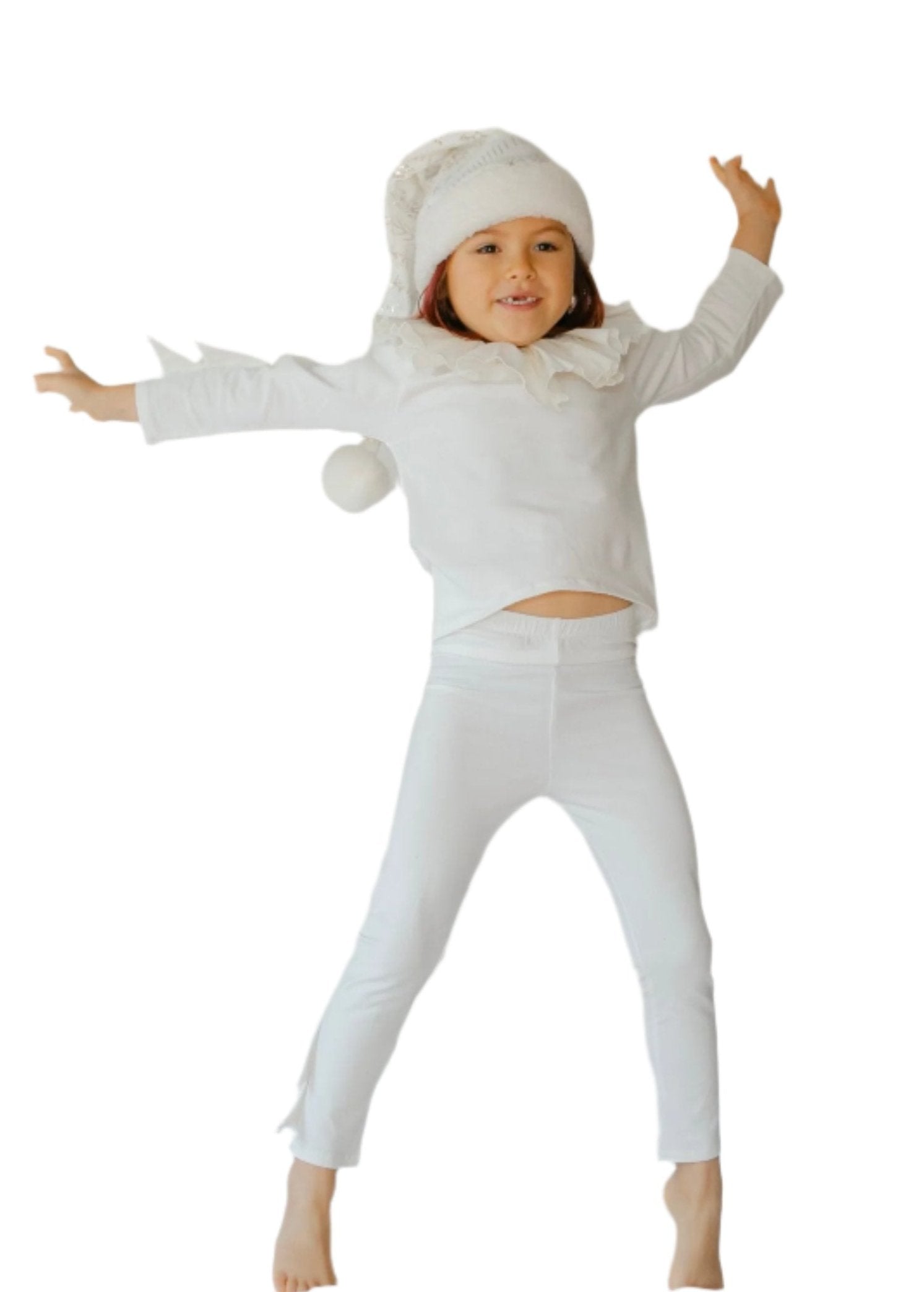 White Holiday Elf Pajama Costume