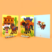 Western Black Cowboy Cowgirl Coloring Books With Crayons Party Favors - Set Of 6 Or 12