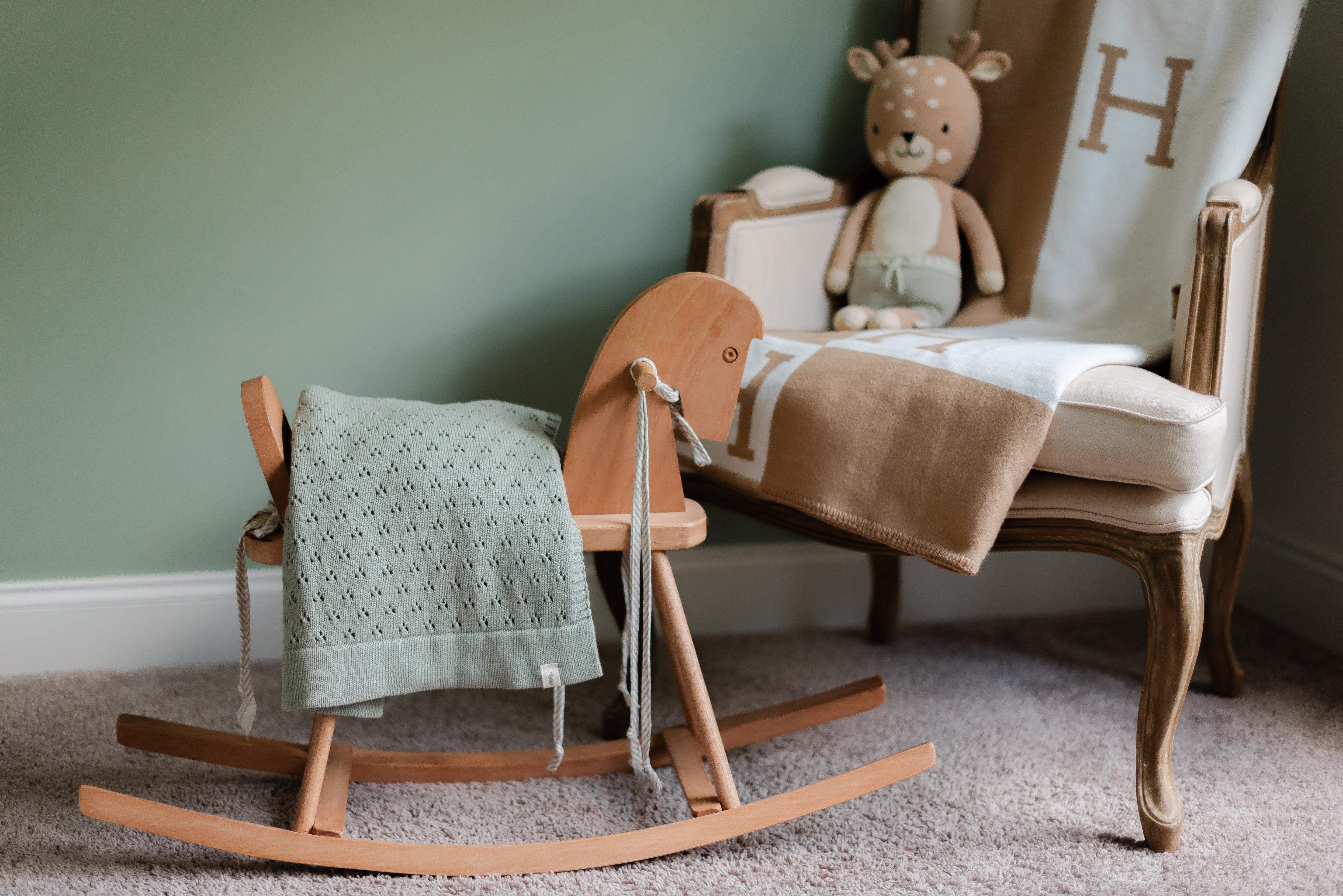 Mint Pointelle Knit Blanket (Ships June 8)
