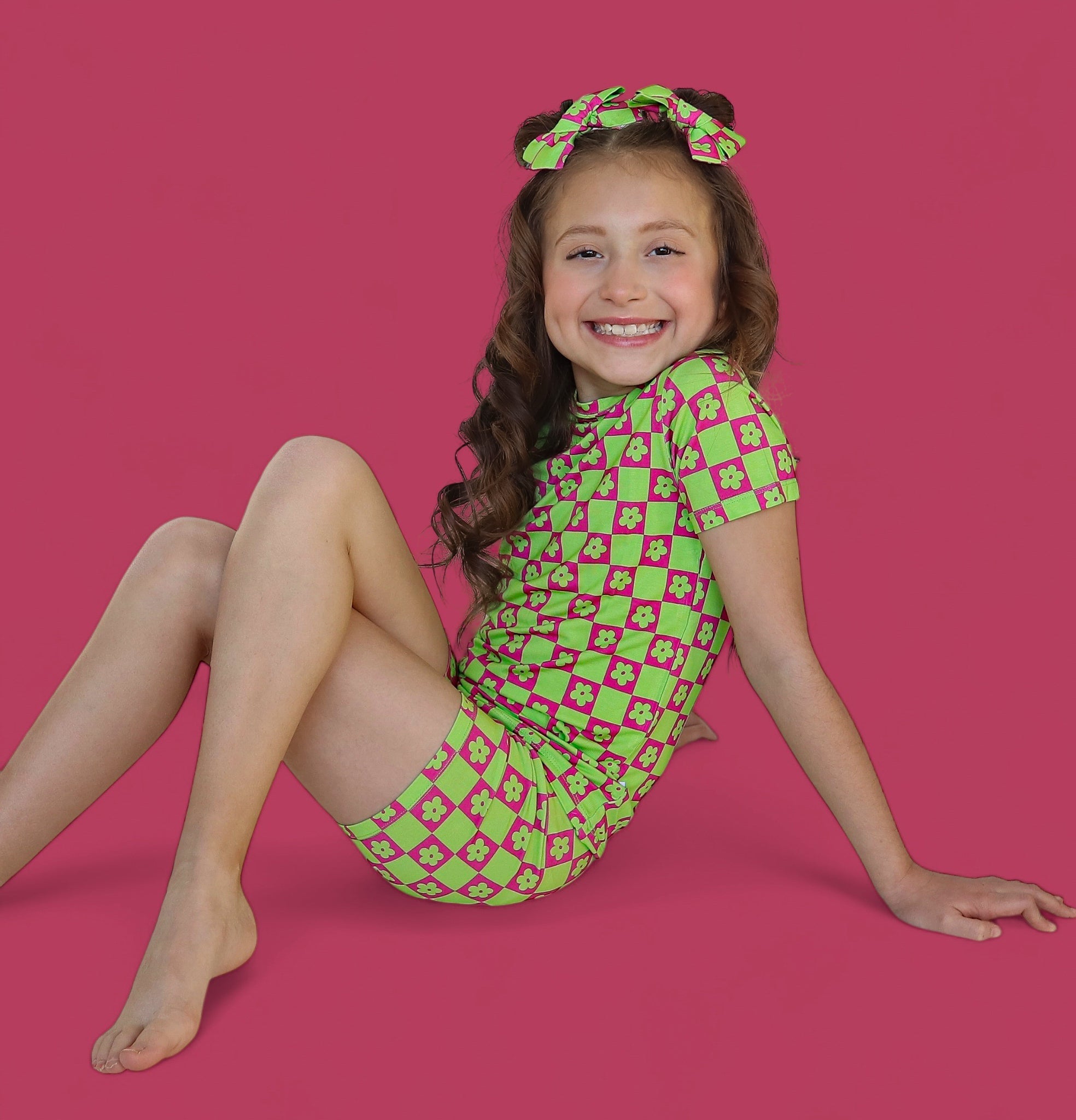 Wild Daisy Checkers Dream Short Set