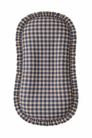 Blue Plaid Ruffle Baby Lounger Cover