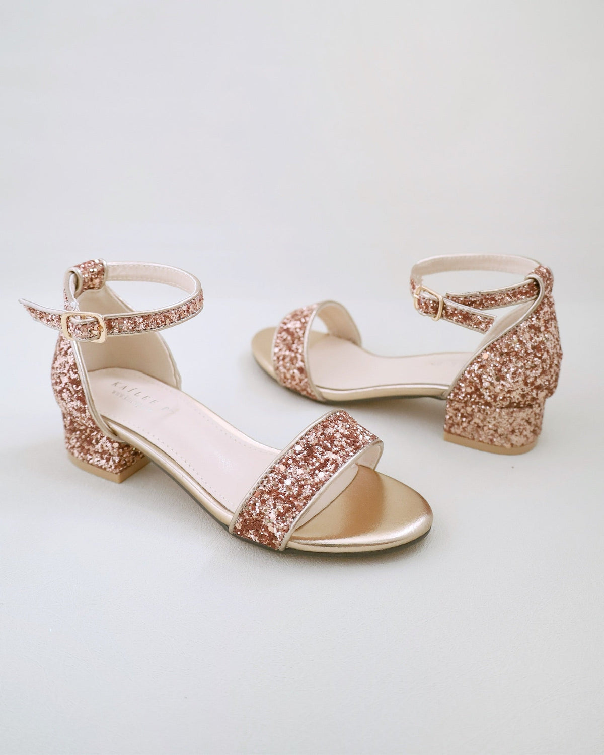 Rock Glitter Low Block Heel Girls Sandals