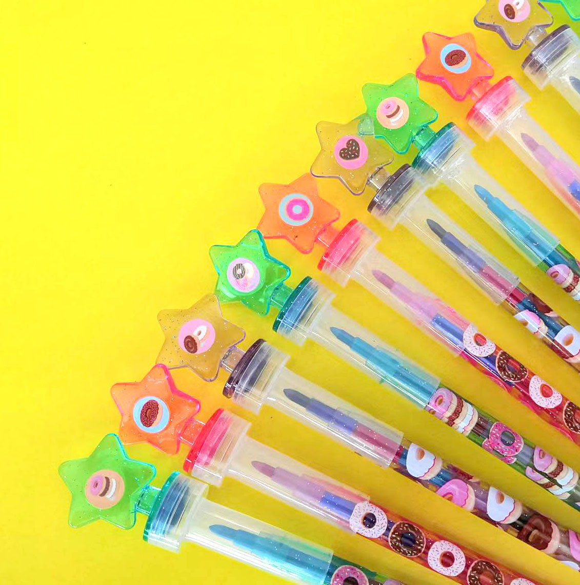 Donuts Stackable Crayon With Stamper Topper
