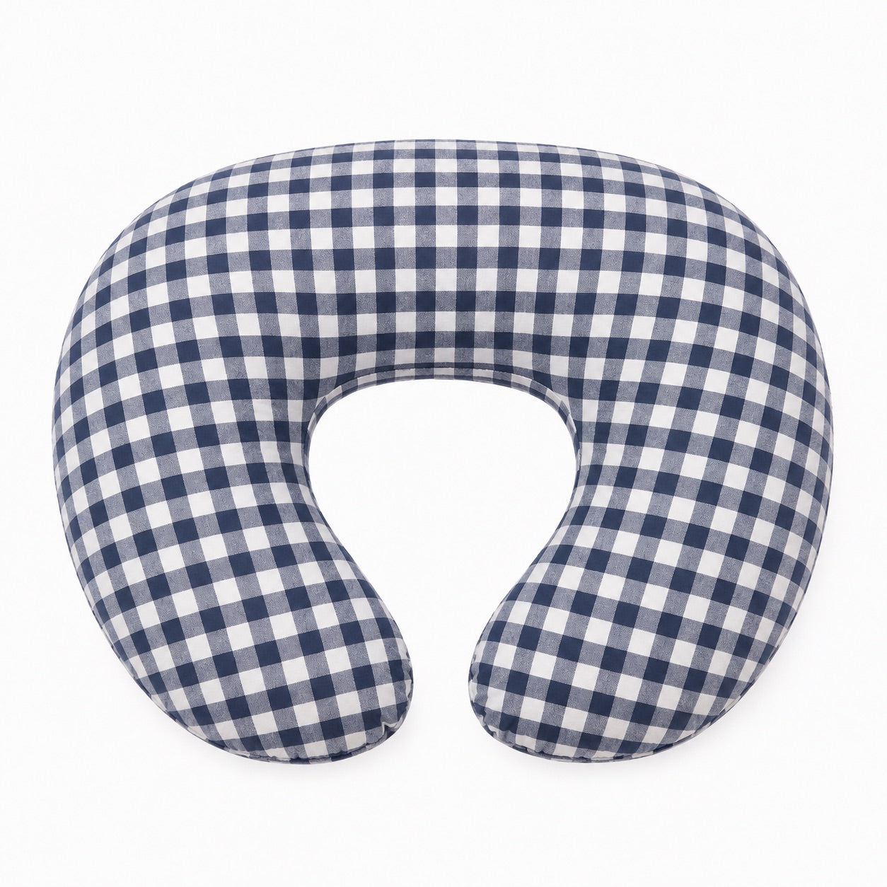 Blue Gingham Ruffle Nursing Pillow Cover