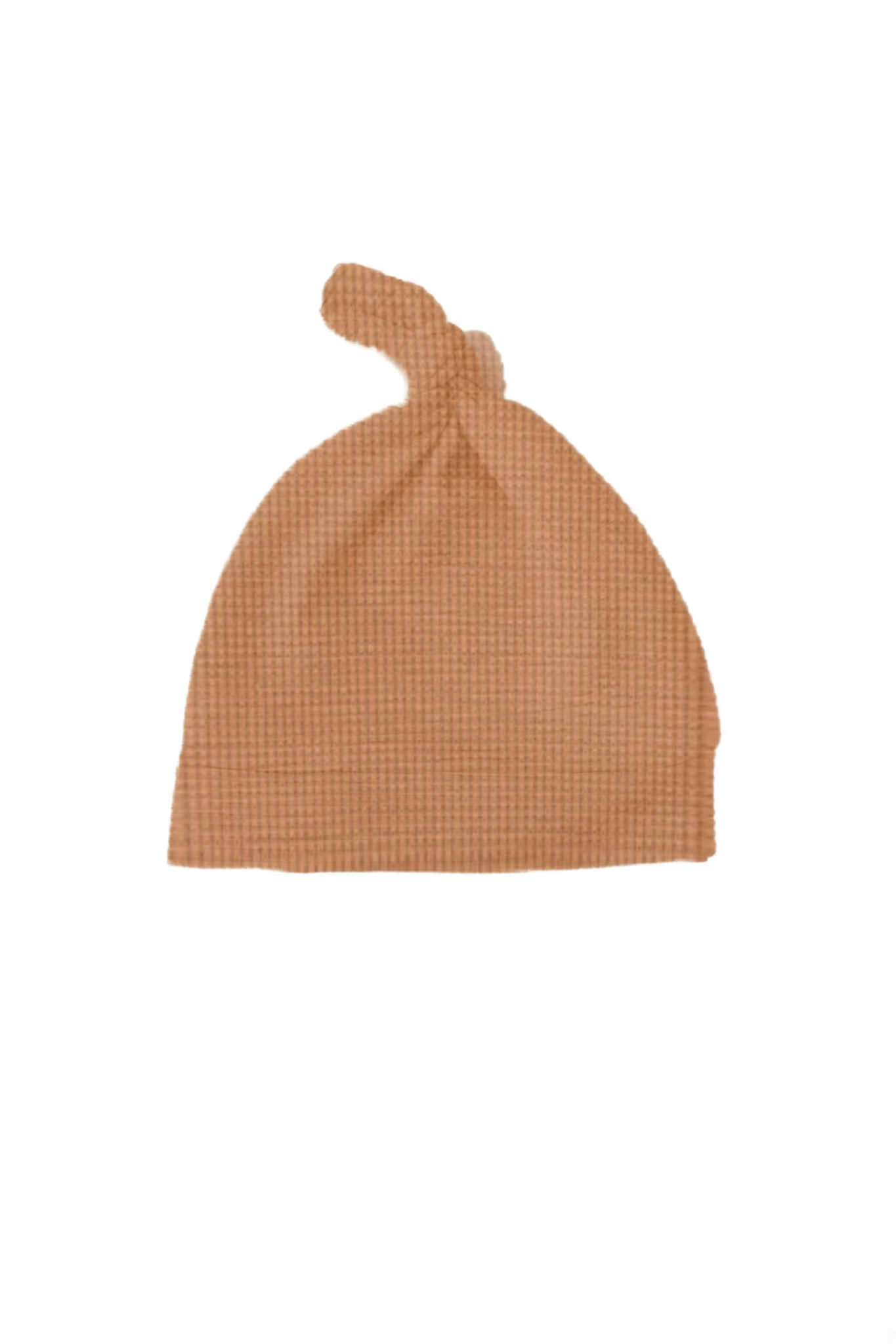 Caramel Brown Waffle Knit Newborn Baby Knot Hat