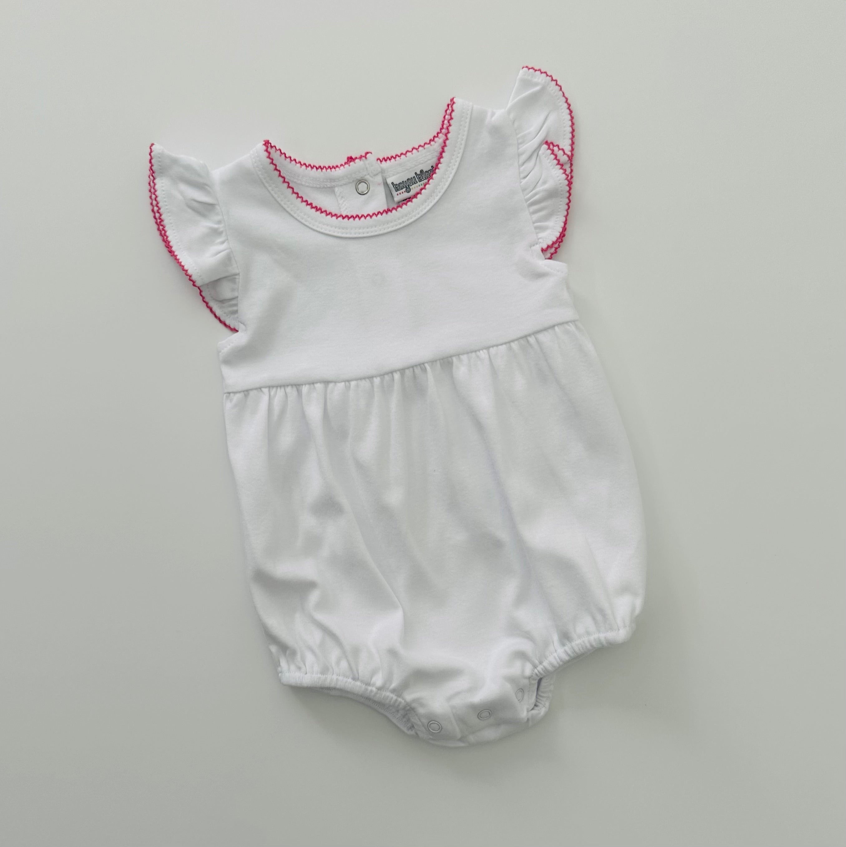 Knit Flutter Sleeve Bubble With Picot Trim